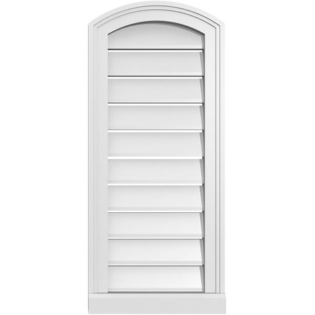 Ekena Millwork Arch Top Surface Mount PVC Gable Vent w/ 2"W x 2"P Brickmould Sill Frame, 14"W x 30"H GVPAR14X3003SN